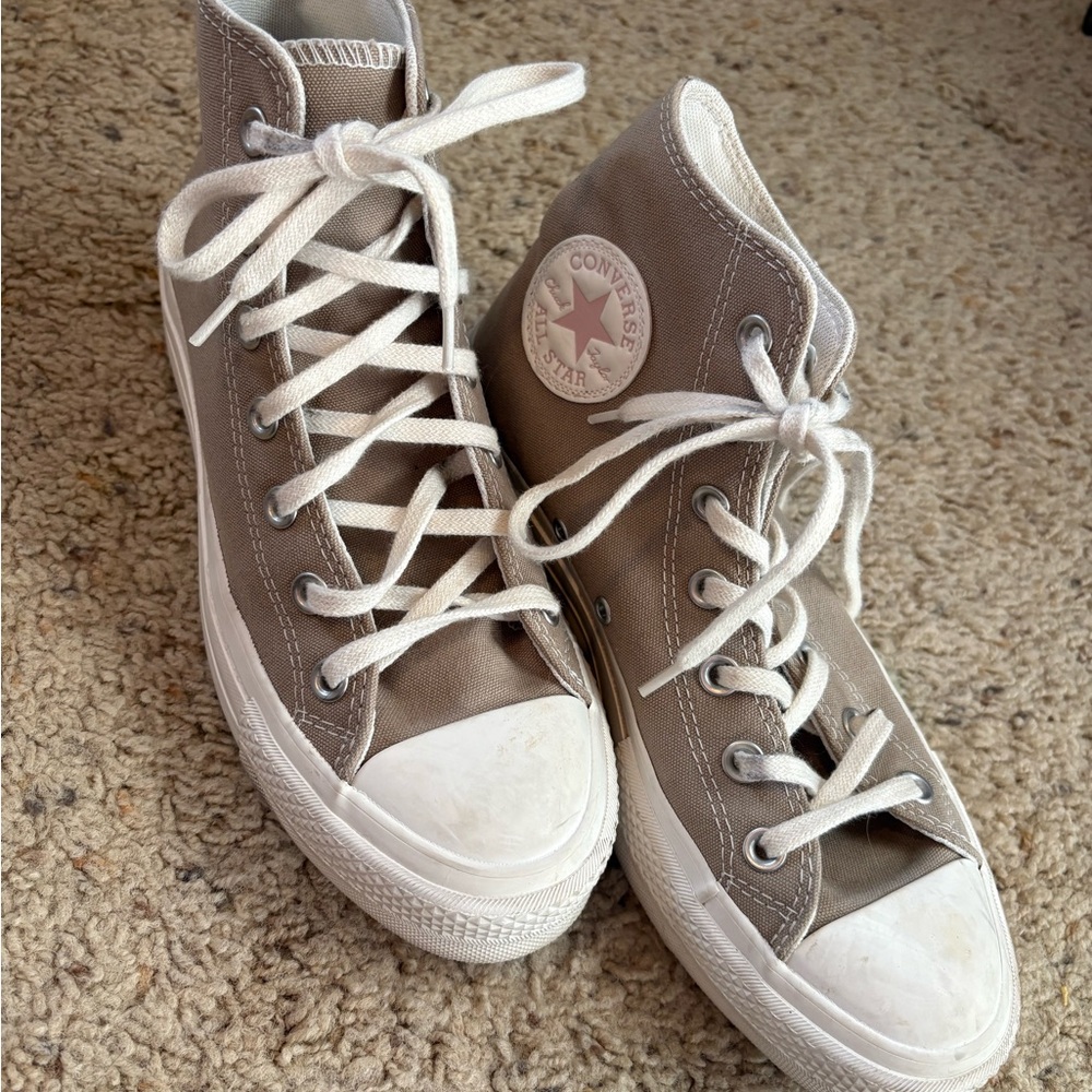 Converse Cream High-Top Sneakers